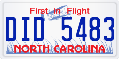 NC license plate DID5483