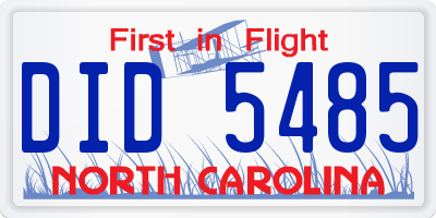 NC license plate DID5485