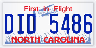 NC license plate DID5486