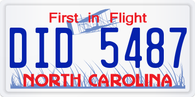 NC license plate DID5487