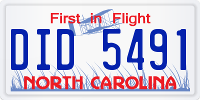 NC license plate DID5491