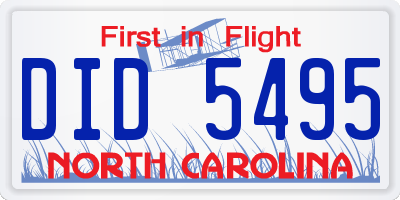 NC license plate DID5495
