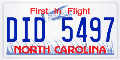 NC license plate DID5497