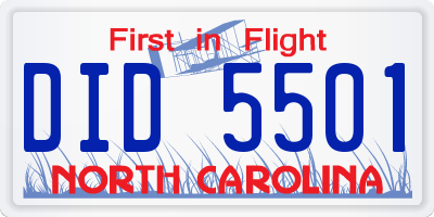 NC license plate DID5501