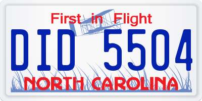 NC license plate DID5504