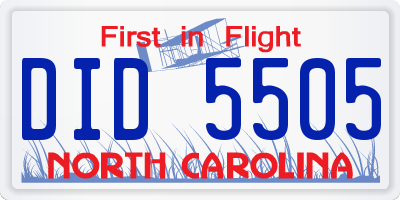 NC license plate DID5505
