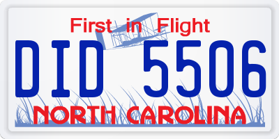 NC license plate DID5506