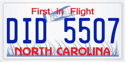 NC license plate DID5507