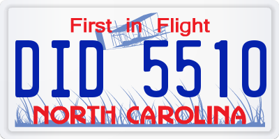 NC license plate DID5510