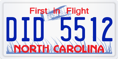 NC license plate DID5512