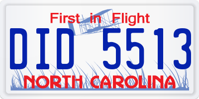NC license plate DID5513