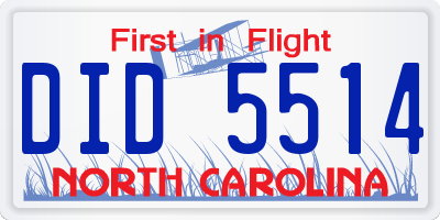 NC license plate DID5514