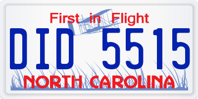 NC license plate DID5515