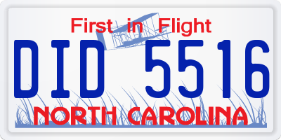NC license plate DID5516