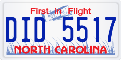NC license plate DID5517