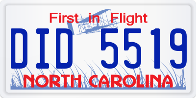 NC license plate DID5519