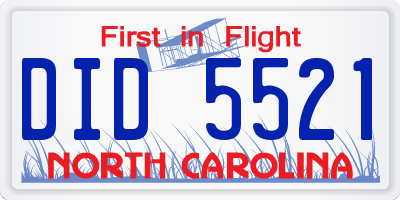 NC license plate DID5521