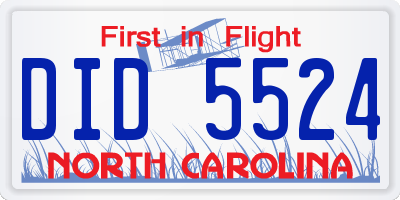 NC license plate DID5524