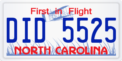 NC license plate DID5525