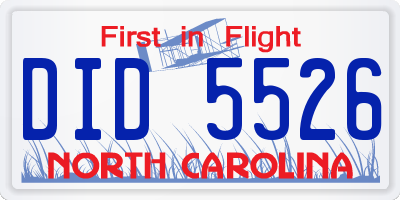 NC license plate DID5526