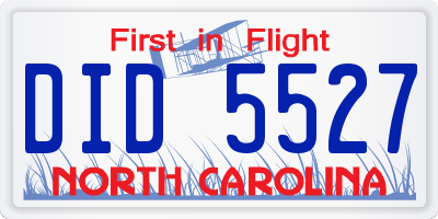 NC license plate DID5527