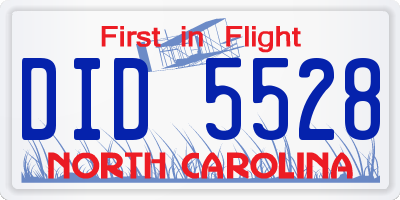 NC license plate DID5528