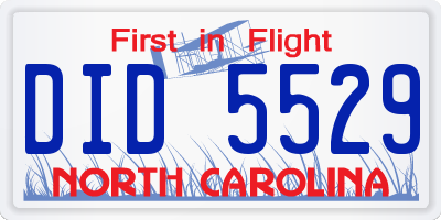 NC license plate DID5529
