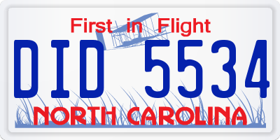 NC license plate DID5534