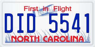 NC license plate DID5541
