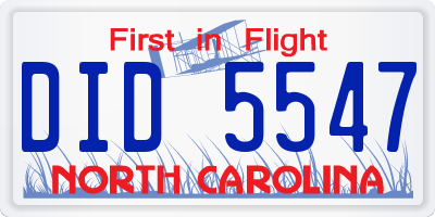 NC license plate DID5547