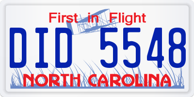 NC license plate DID5548