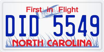 NC license plate DID5549