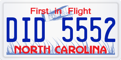 NC license plate DID5552