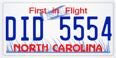 NC license plate DID5554
