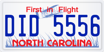 NC license plate DID5556