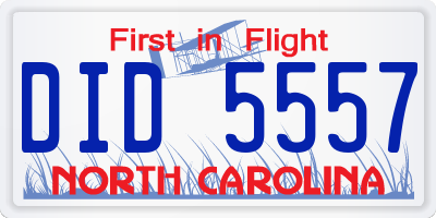 NC license plate DID5557