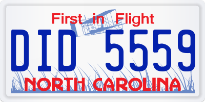 NC license plate DID5559