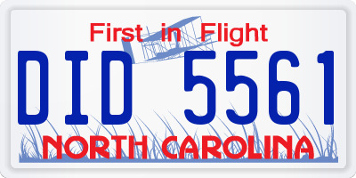 NC license plate DID5561