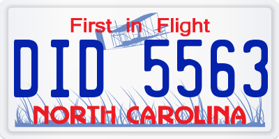 NC license plate DID5563