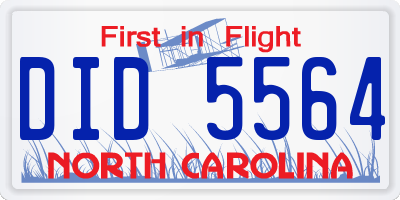 NC license plate DID5564