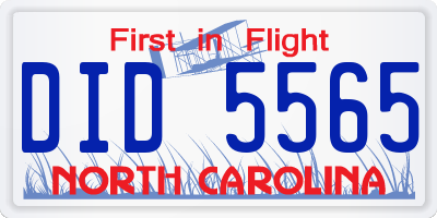 NC license plate DID5565