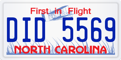 NC license plate DID5569