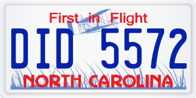 NC license plate DID5572