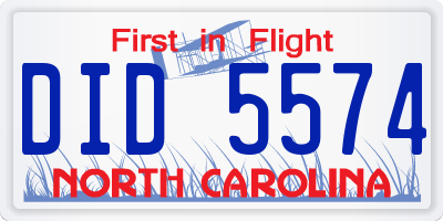 NC license plate DID5574