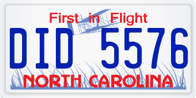 NC license plate DID5576