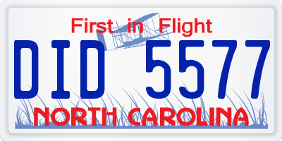 NC license plate DID5577