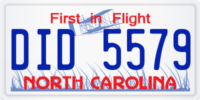 NC license plate DID5579
