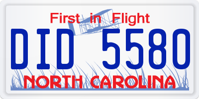 NC license plate DID5580