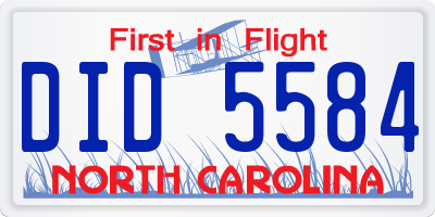 NC license plate DID5584