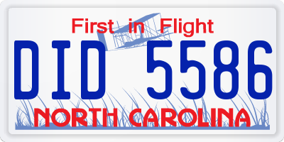 NC license plate DID5586